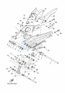 TRACER 700 MTT690-U (B1K2) drawing REAR ARM