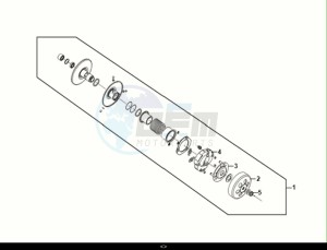 JET 14 125 AC (XC12W2-EU) (E5) (M1) drawing DRIVEN PULLEY ASSY