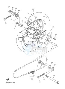 WR450F (1DXK) drawing REAR WHEEL