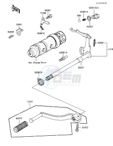 KE 100 B [KE100] (B1-B5) [KE100] drawing GEAR CHANGE MECHANISM