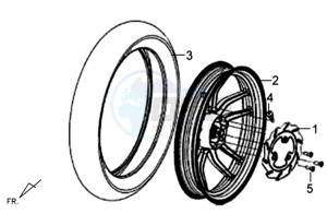 SYMPHONY SPORT 50 drawing REAR WHEEL