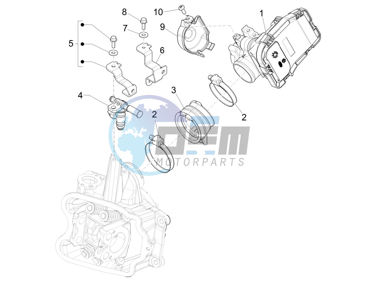 Throttle body - Injector - Induction joint