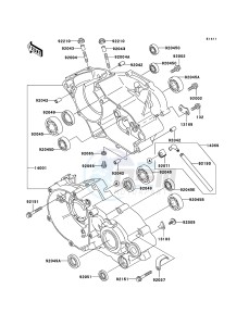 KX85 / KX85 II KX85A9F EU drawing Crankcase