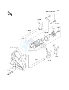 ZR 750 L [Z750 EU] (L7F-L8F) L8F drawing GEAR CHANGE DRUM_SHIFT FORK-- S- -