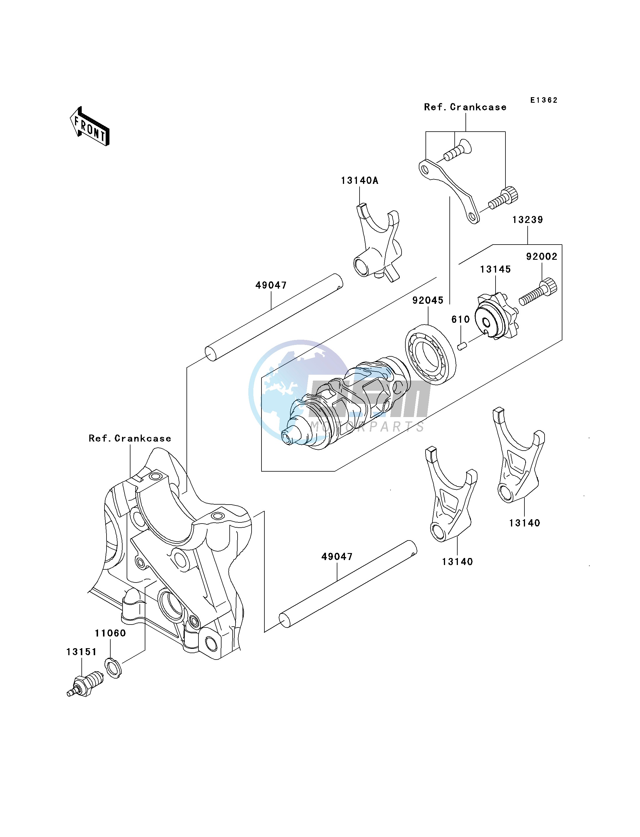 GEAR CHANGE DRUM_SHIFT FORK-- S- -