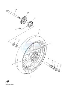 XJ6S ABS 600 DIVERSION (S-TYPE, ABS) (36D7) drawing FRONT WHEEL