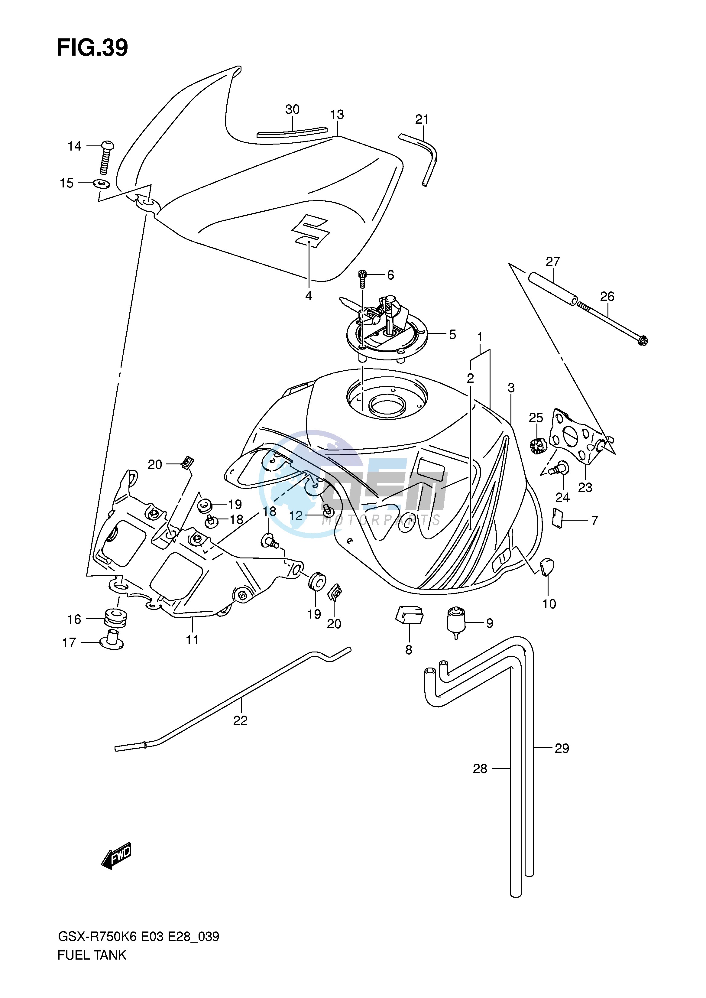 FUEL TANK (MODEL K6)