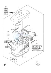 DF 250 drawing Engine Cover (DF 250S 2010 & Newer)