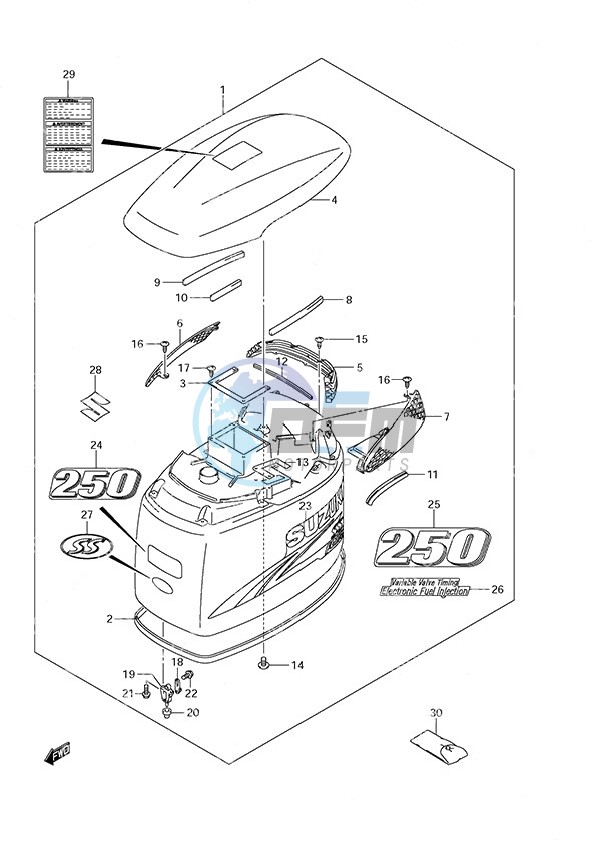 Engine Cover (DF 250S 2010 & Newer)