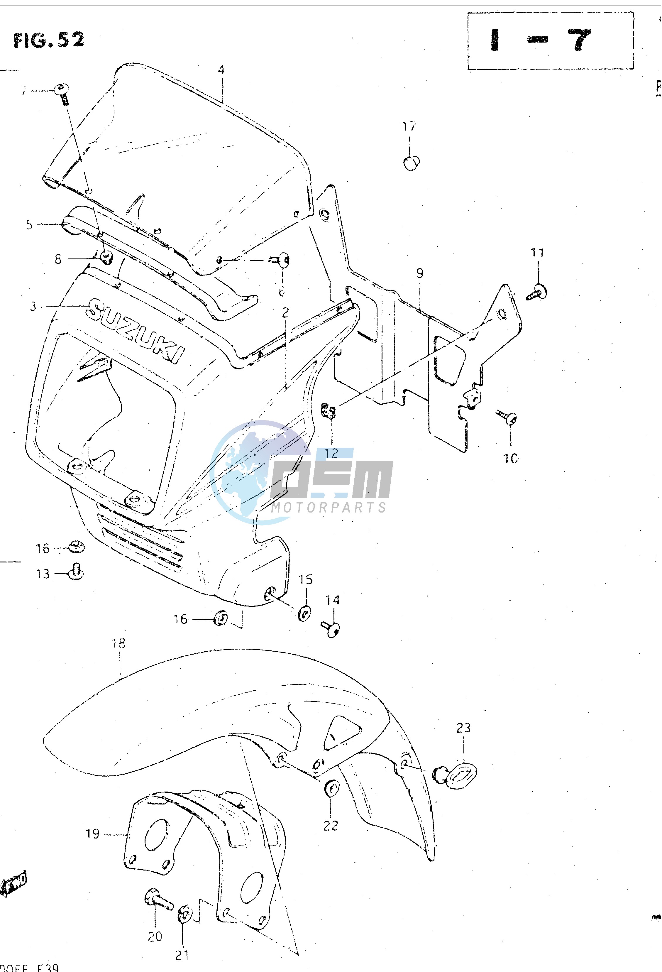 COVER HEADLAMP - FRONT FENDER (MODEL E)