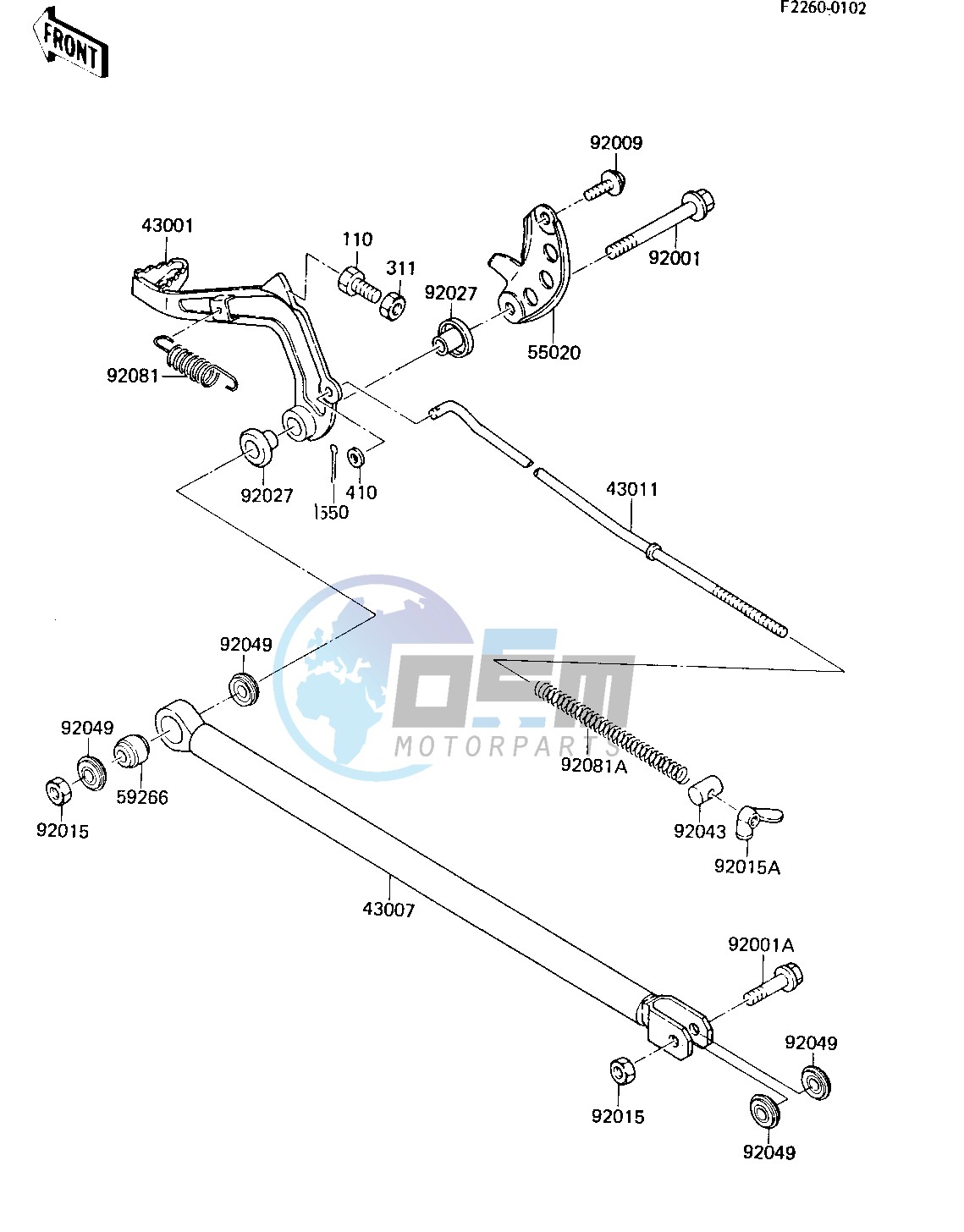 BRAKE PEDAL_TORQUE LINK -- 84 KX80-E2- -