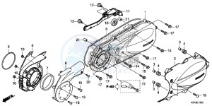 NSS300D Forza - NSS300D UK - (E) drawing LEFT CRANKCASE COVER