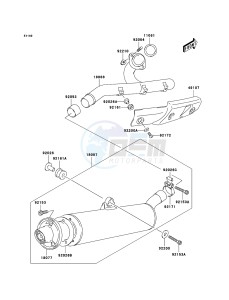 KFX400 KSF400A6F EU drawing Muffler(s)