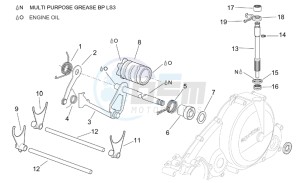 Pegaso 650 ie drawing Gear box selector