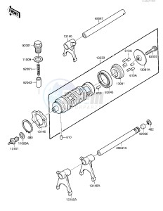 EX 250 F [NINJA 250R] (F2-F4) [NINJA 250R] drawing GEAR CHANGE DRUM_SHIFT FORK-- S- -