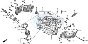 VT1100D2 drawing CYLINDER HEAD (REAR)