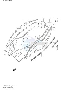 AN400 (E2) Burgman drawing FRAME COVER (MODEL Y)