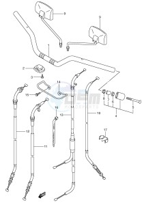 SV650S (E2) drawing HANDLE BAR (SV650X Y K1 K2)