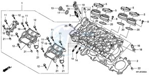 CBR1000RR9 France - (F / MK) drawing CYLINDER HEAD