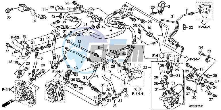 FRONT BRAKE HOSE (ST1300A)