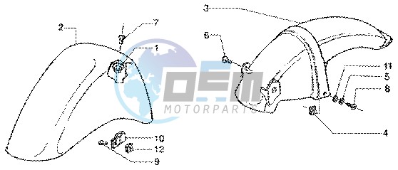 Front and rear mudguard