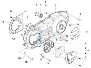 GTV 250 ie USA drawing Crankcase cover and cooling