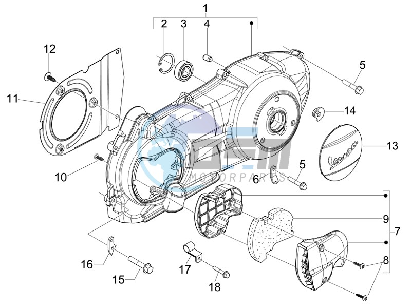 Crankcase cover and cooling