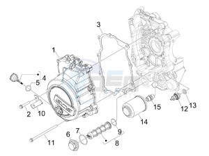 MP3 125 ibrido drawing Flywheel magneto cover - Oil filter