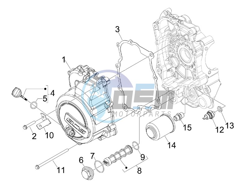 Flywheel magneto cover - Oil filter