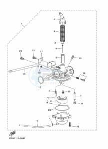 YFZ50 (BW4A) drawing CARBURETOR