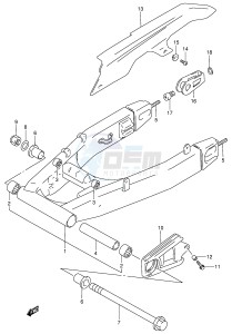 RF900R (E2) drawing REAR SWINGING ARM (MODEL R S)