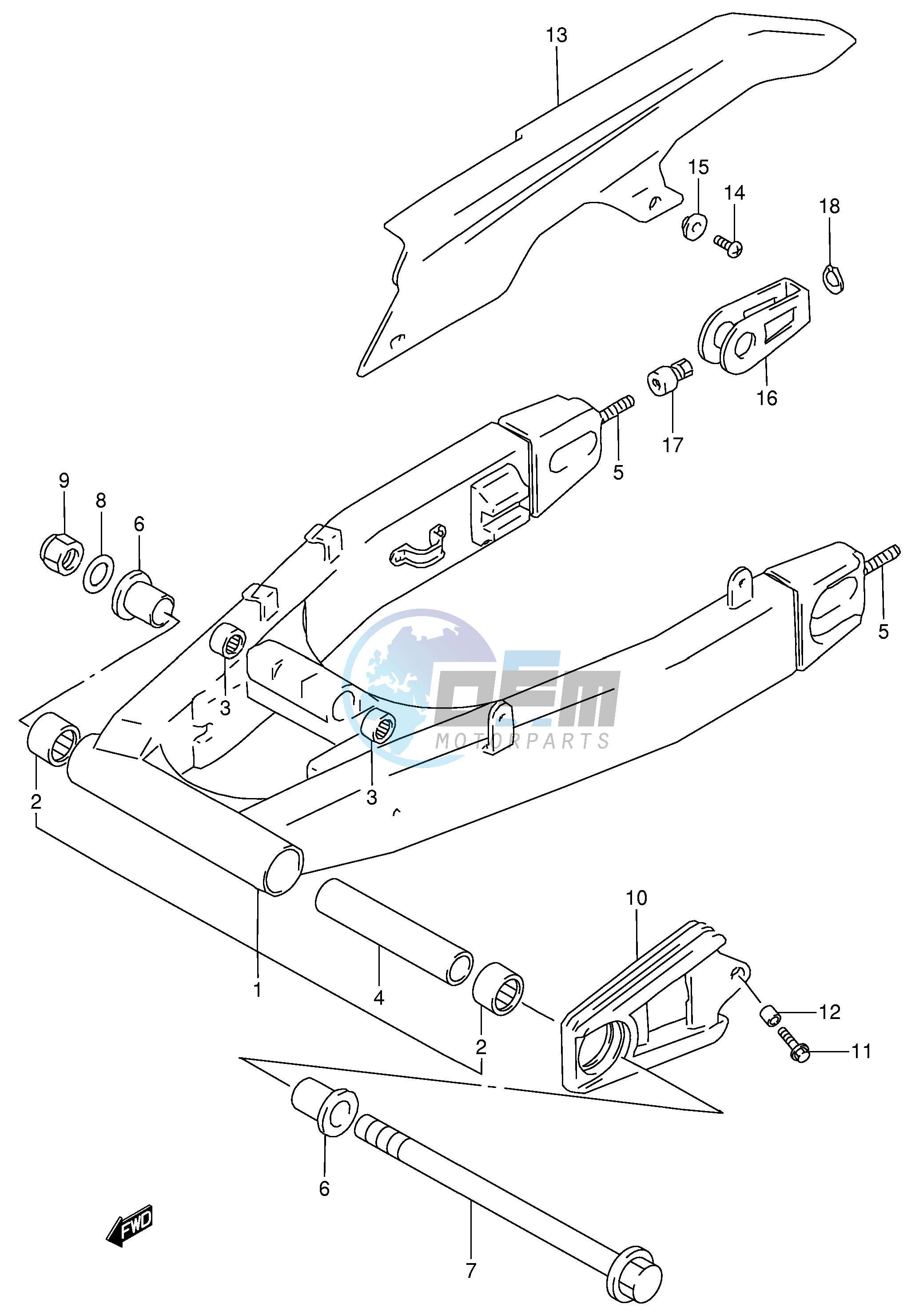 REAR SWINGING ARM (MODEL R S)