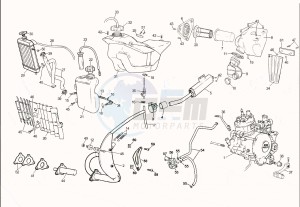 SMX RACING 50 drawing EXHAUST,RADIATOR,TANK, AIRFILTER