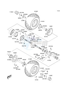 KSF 50 A [KFX50] (A6F) A6F drawing REAR HUB