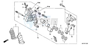 VFR800XB Crossrunner E drawing R. FRONT BRAKE CALIPER