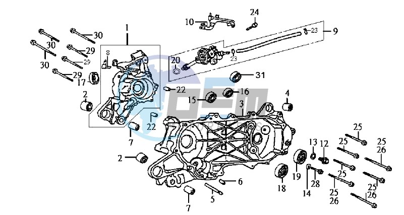 CRANKCASE L / R / STARTER