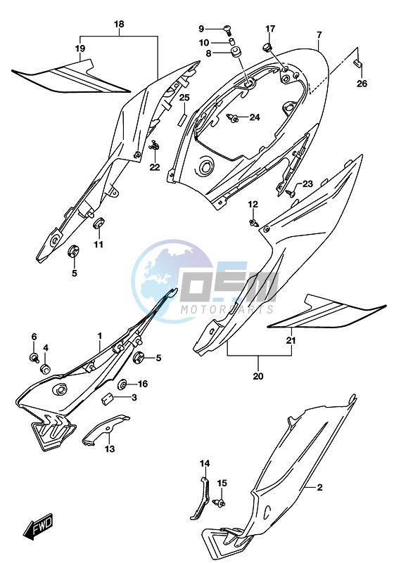 FRAME COVER (GSX-S750ZAL8 E21)