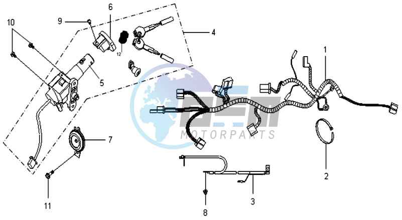 WIRING HARNASS - IGNITION LOCK - CDI UNIT