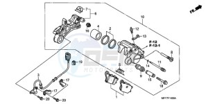 XL700VA9 France - (F / ABS CMF SPC) drawing REAR BRAKE CALIPER/ SPEED SENSOR