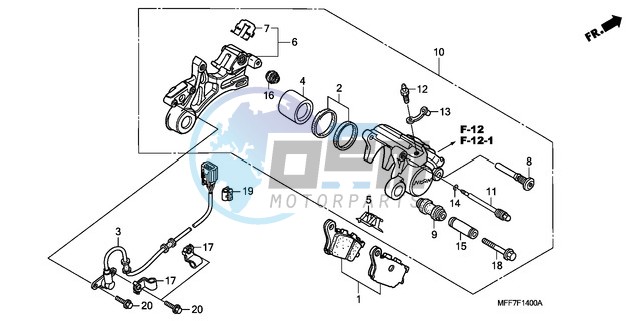 REAR BRAKE CALIPER/ SPEED SENSOR