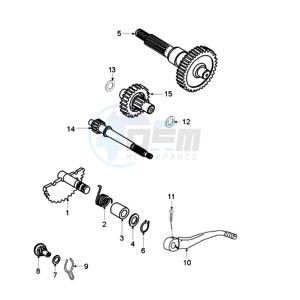 FOX PH GSX EU drawing DRIVE SHAFTS / KICKSTARTER