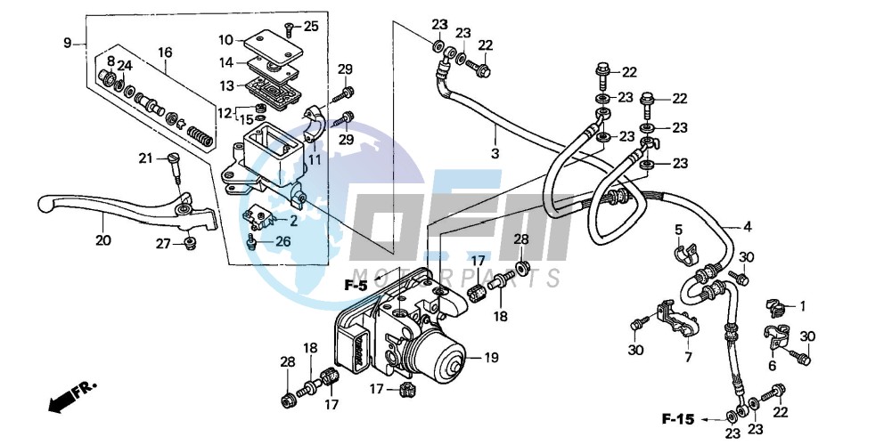 FR. BRAKE MASTER CYLINDER /ABS MODULATOR (NSS250A)