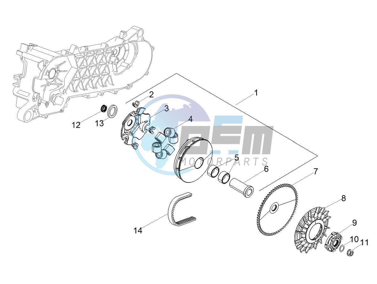 Half-pulley assy., driving