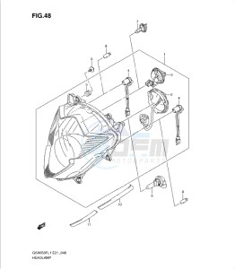 GSXF650 drawing HEADLAMP (GSX650FAL1 E21)