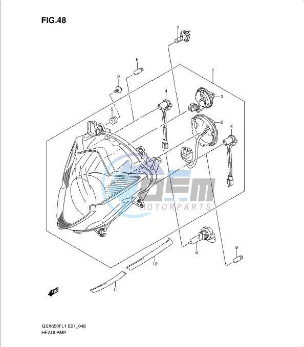 HEADLAMP (GSX650FAL1 E21)