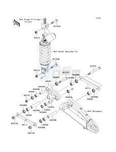 ZX 600 P [NINJA ZX-6R] (7F-8FA) P8F drawing REAR SUSPENSION