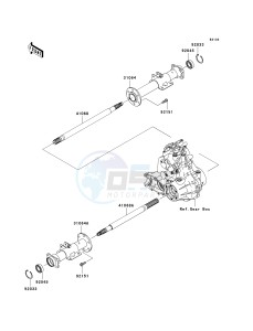 KAF 400 B [MULE 600] (B6F-B9F) B9F drawing REAR AXLE