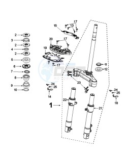 DJANGO 50 4T SPORT P drawing FORKS AND STEERING