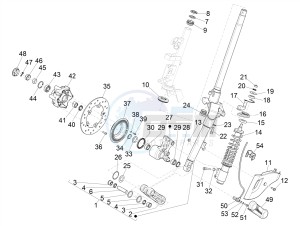 SPRINT 125CC 4T 3V IGET E4 ABS (APAC) drawing Fork/steering tube - Steering bearing unit