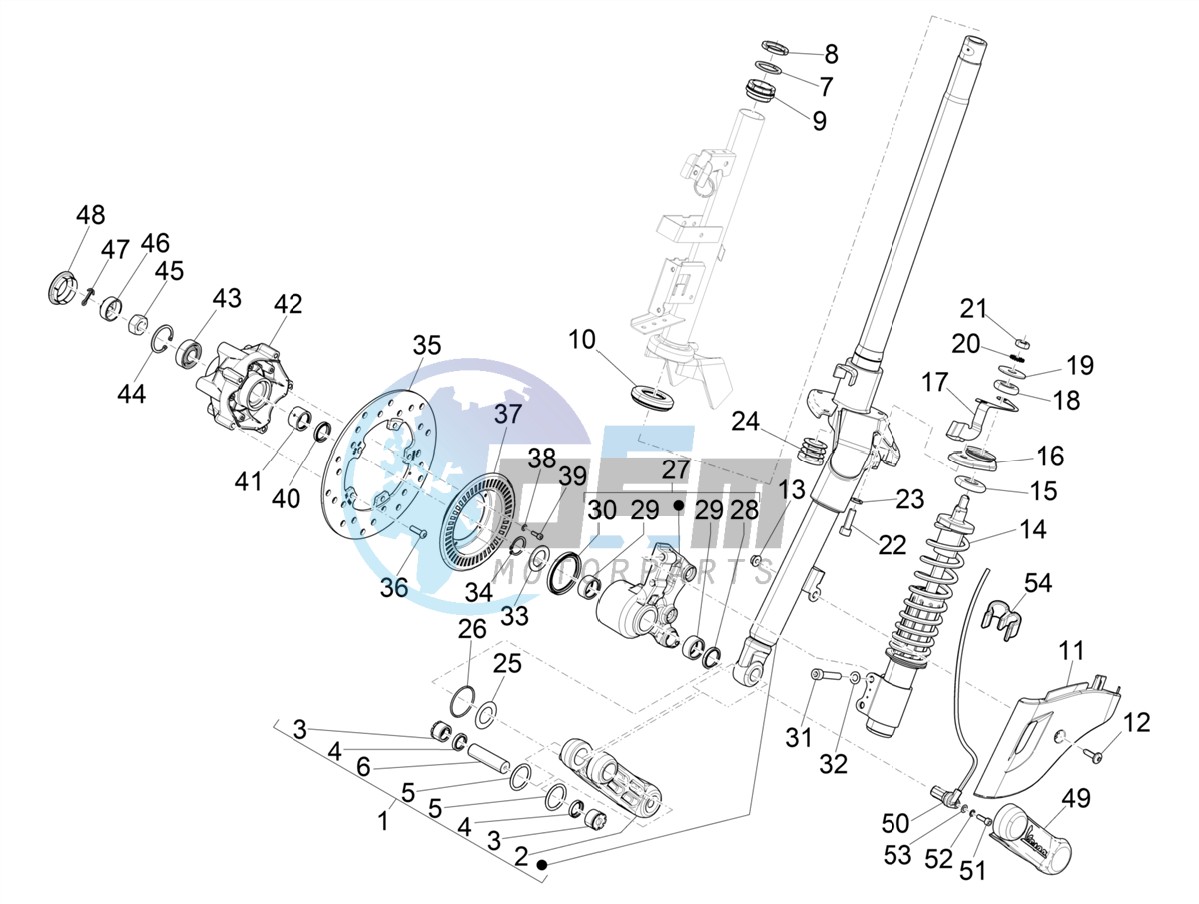 Fork/steering tube - Steering bearing unit